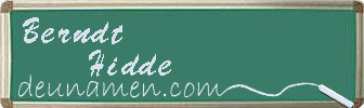 Berndt Hidde Visitenkarte